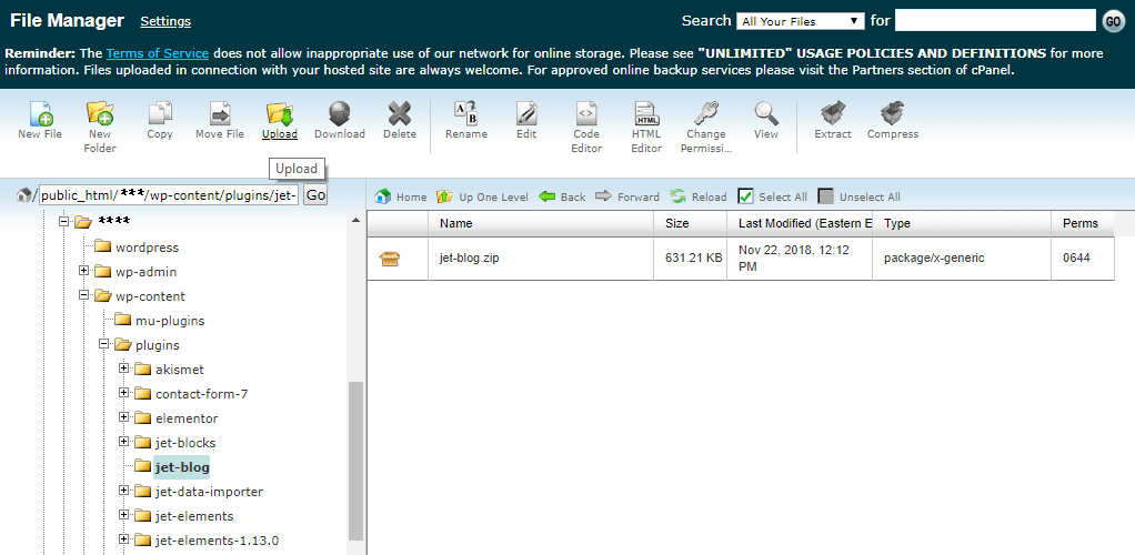 File Manager in Bluehost cPanel
