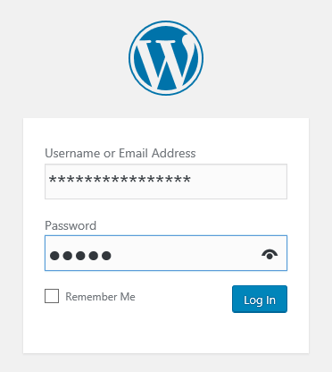 username and password in WordPress installation