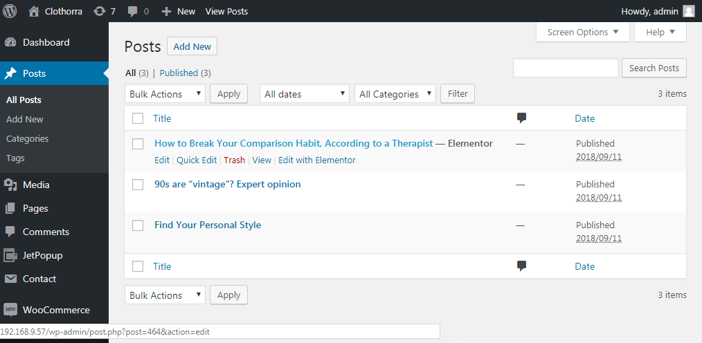 Finding out the page’s or post’s ID in WordPress Dashboard