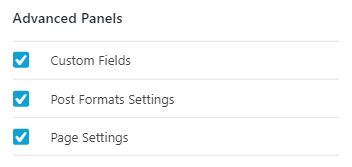 check the custom fields in the Advanced Panels block