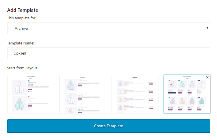 archive product template setup