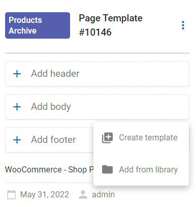 adding body template to the products archive page