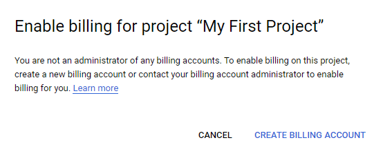 Billing account creation