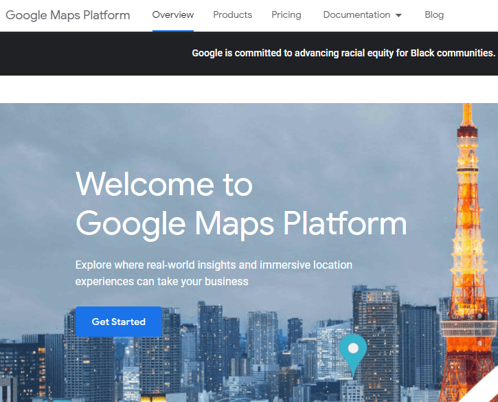 Google Maps page