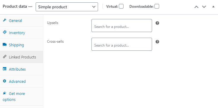 Linked Products tab