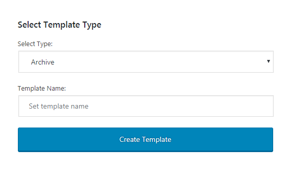 selecting the template type