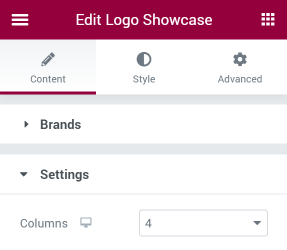 Logo Showcase Settings