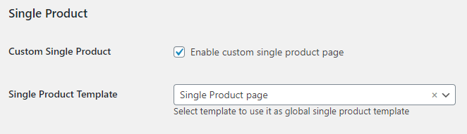 assigning single products template