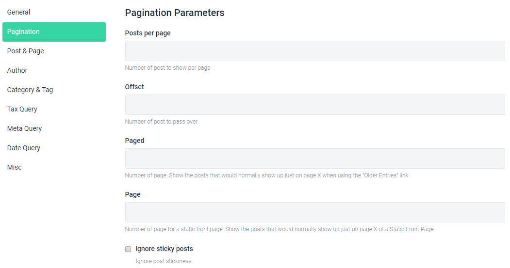 Pagination Parameters