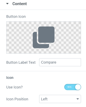 Compare Count Button settings