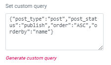 Posts widget custom query