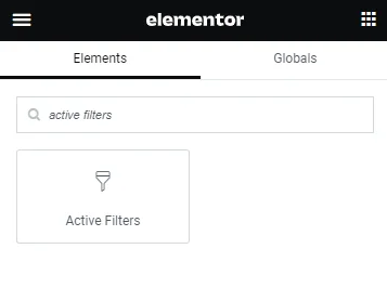 active filters widget in elementor