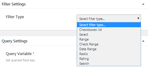 Filter Settings block
