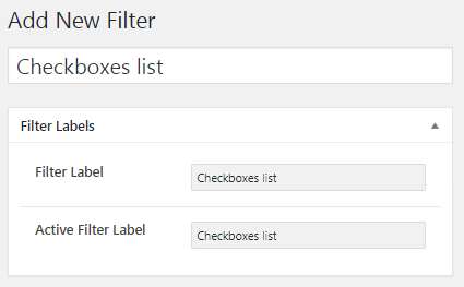 Filter Labels for the Checkbox filter