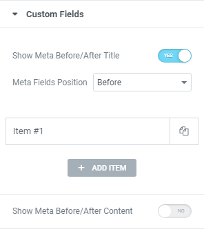 Posts widget custom fields