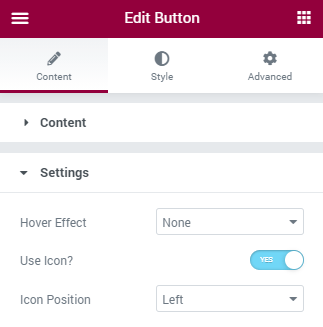 Button Settings section