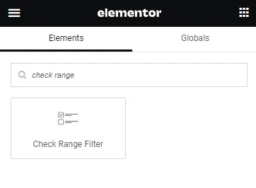 check range filter widget in elementor