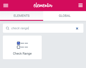 check range filter widget