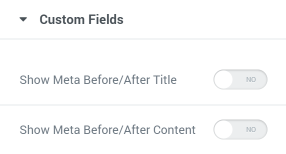 Meta fields toggle enabling