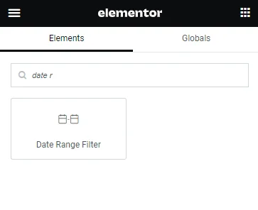 date range filter widget in elementor