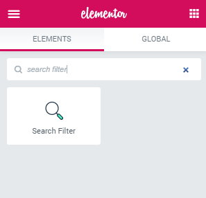 search filter widget