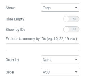 Taxonomy Tiles General settings