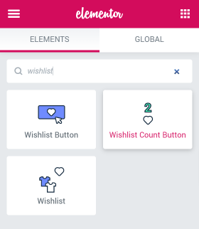Wishlist Count Button widget