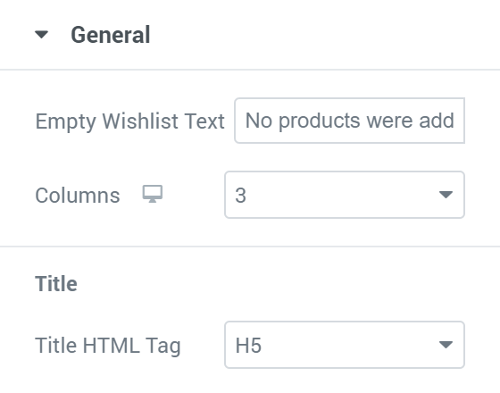 Wishlist general settings tab