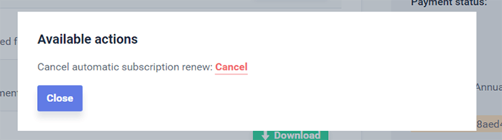 cancelling the subscription