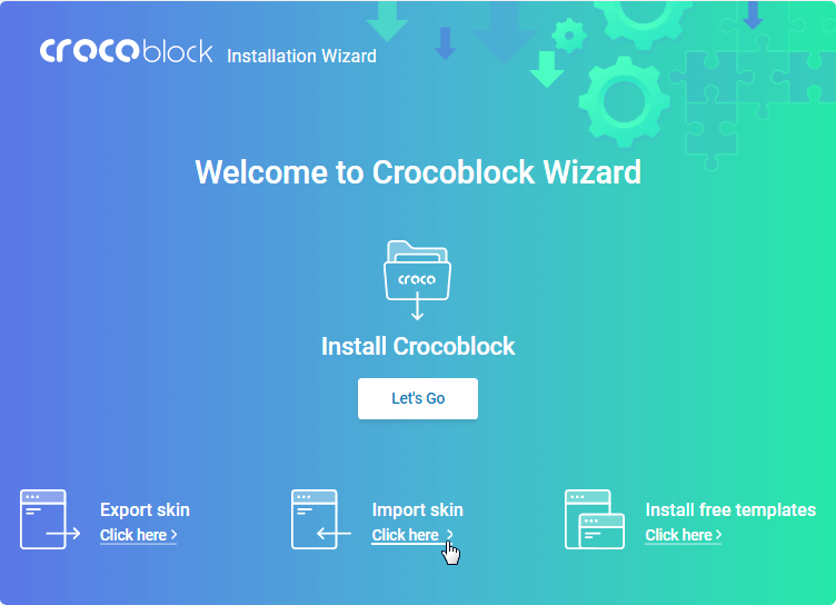Crocoblock Wizard plugin start page