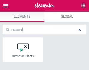 remove filters widget