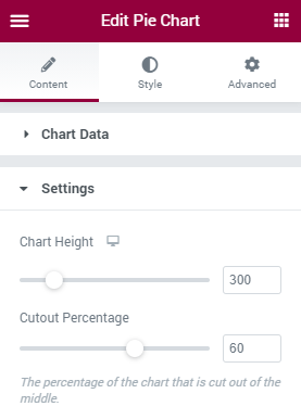 Doughnut Chart Settings