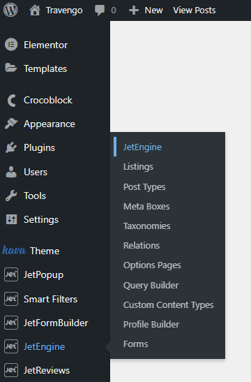 JetEngine WordPress tab