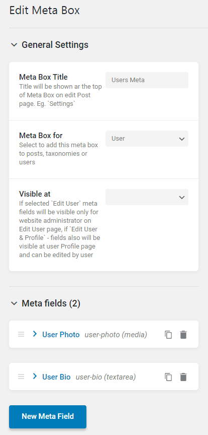 meta box settings