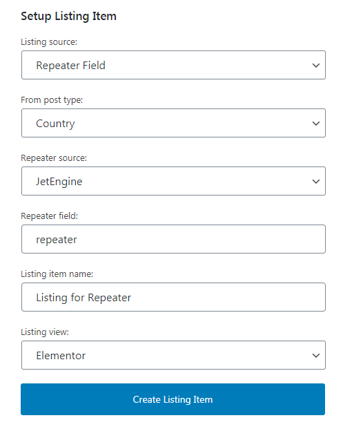 listing template