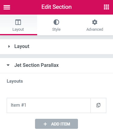 jet section parallax settings