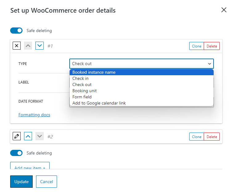 types of WooCommerce order details