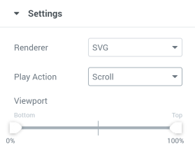 Lottie widget scroll settings