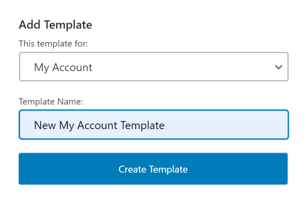 Add My Account template