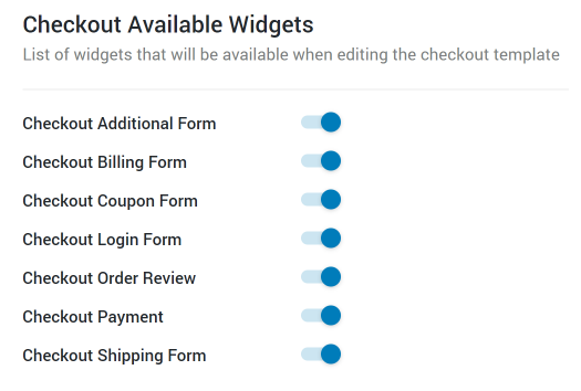 Checkout widgets