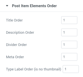 Post Items order