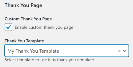 Thank You page assigning