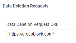 data deletion request url