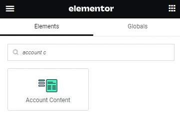 account content widget