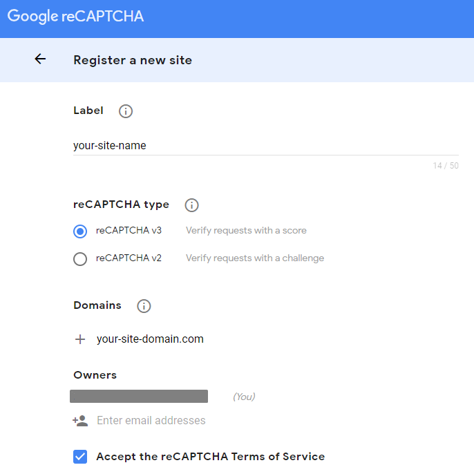 registering the captcha