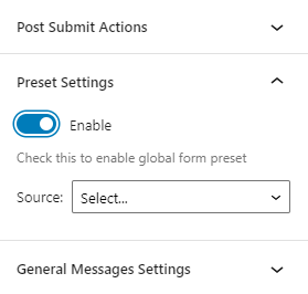 preset settings