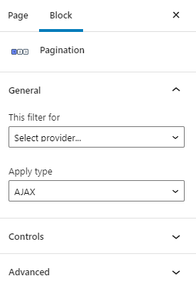 pagination general settings