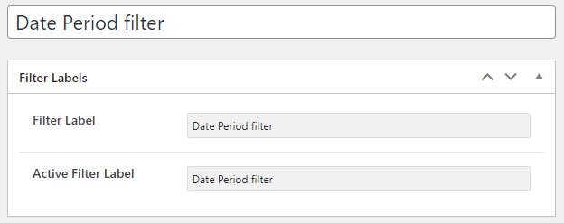 date period filter label