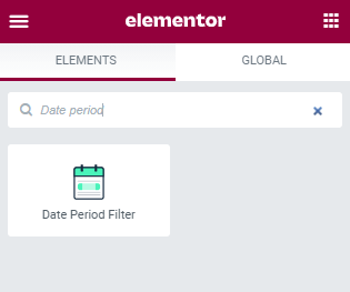 date period filter widget in elementor