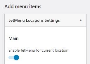 jetmenu locations settings tab